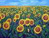 Sunflowers: Oil on canvas, 76x60cm Sold